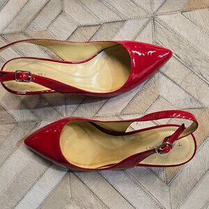To hurry red patent leather Rhonda pumps size 7